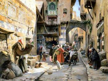 Gustav Bauernfiend : A Street Scene Damascus